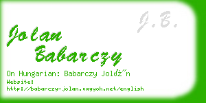 jolan babarczy business card